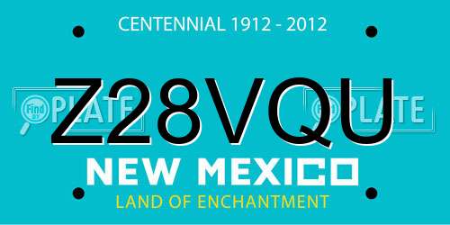 Z28VQU New Mexico License Plate