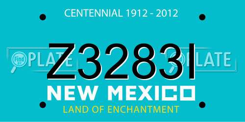 Z3283I New Mexico License Plate