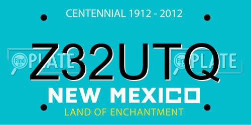 Z32UTQ New Mexico License Plate