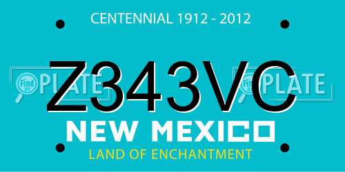Z343VC New Mexico License Plate