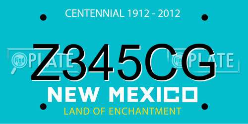 Z345CG New Mexico License Plate