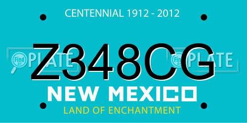 Z348CG New Mexico License Plate