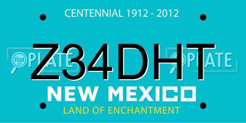 Z34DHT New Mexico License Plate