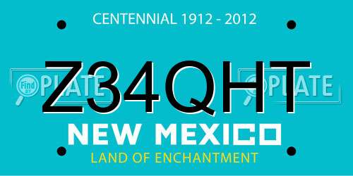 Z34QHT New Mexico License Plate