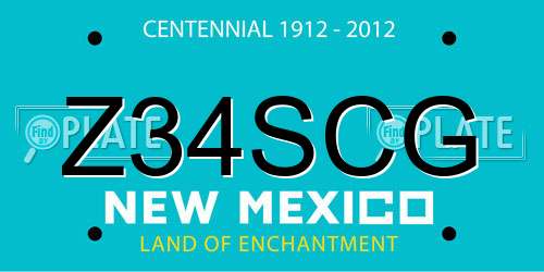Z34SCG New Mexico License Plate