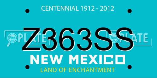 Z363SS New Mexico License Plate