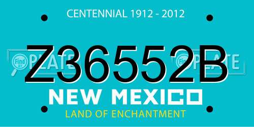 Z36552B New Mexico License Plate