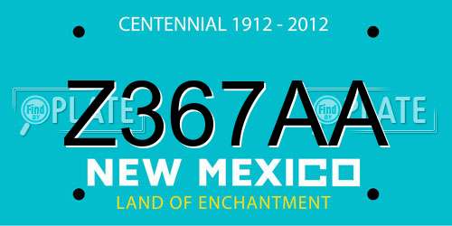 Z367AA New Mexico License Plate