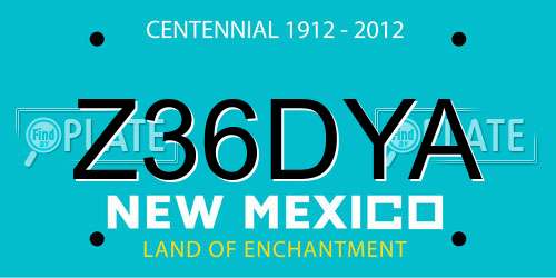 Z36DYA New Mexico License Plate