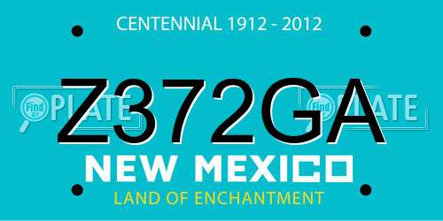 Z372GA New Mexico License Plate