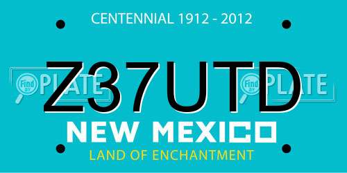 Z37UTD New Mexico License Plate