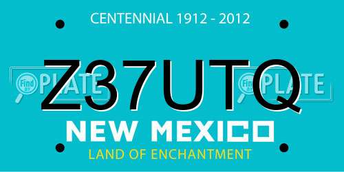 Z37UTQ New Mexico License Plate