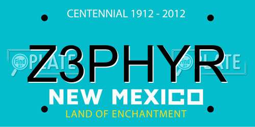 Z3PHYR New Mexico License Plate