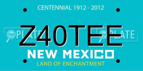 Z40TEE New Mexico License Plate