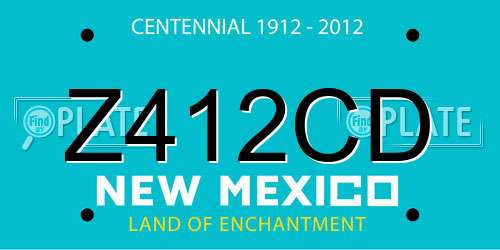 Z412CD New Mexico License Plate