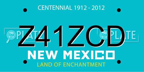Z41ZCD New Mexico License Plate