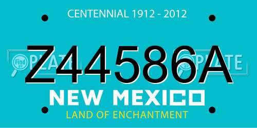 Z44586A New Mexico License Plate
