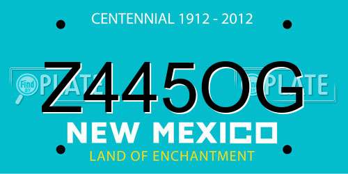Z445OG New Mexico License Plate