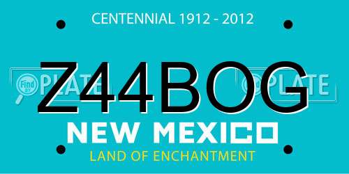 Z44BOG New Mexico License Plate