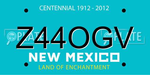 Z44OGV New Mexico License Plate
