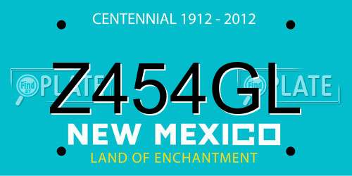 Z454GL New Mexico License Plate