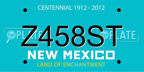 Z458ST New Mexico License Plate