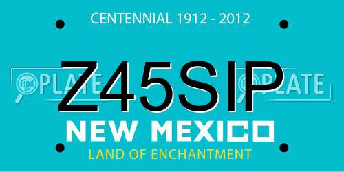 Z45SIP New Mexico License Plate