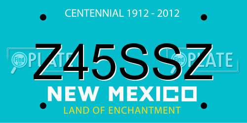 Z45SSZ New Mexico License Plate