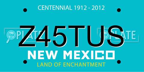 Z45TUS New Mexico License Plate