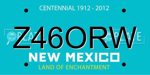 Z46ORW New Mexico License Plate
