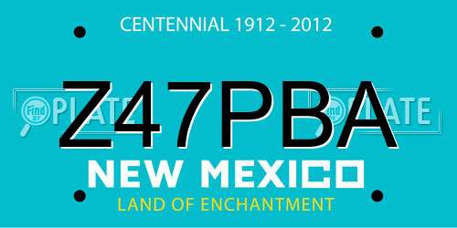 Z47PBA New Mexico License Plate