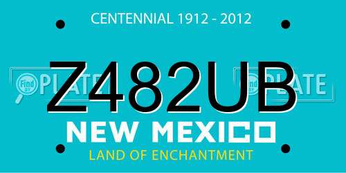 Z482UB New Mexico License Plate