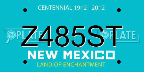 Z485ST New Mexico License Plate