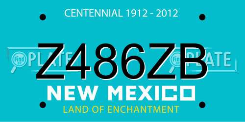 Z486ZB New Mexico License Plate