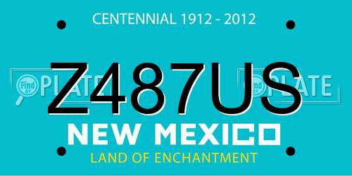 Z487US New Mexico License Plate