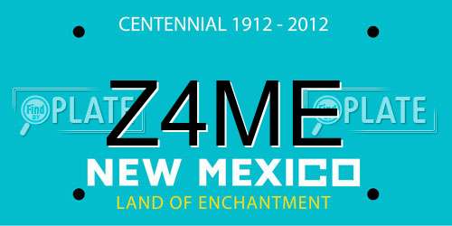 Z4ME New Mexico License Plate