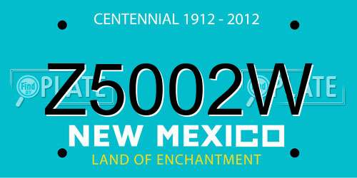 Z5002W New Mexico License Plate