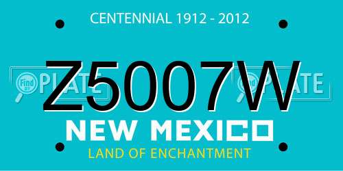 Z5007W New Mexico License Plate