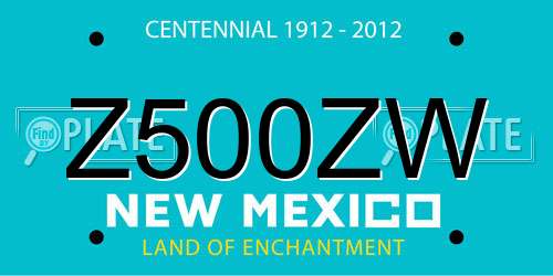Z500ZW New Mexico License Plate
