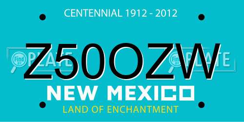 Z50OZW New Mexico License Plate