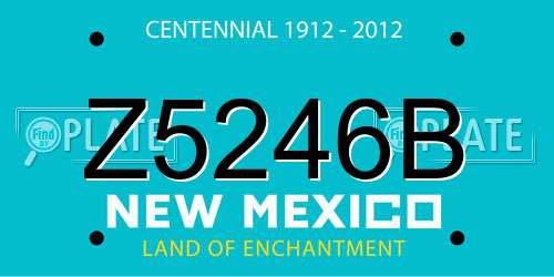 Z5246B New Mexico License Plate