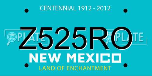 Z525RO New Mexico License Plate