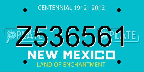 Z536561 New Mexico License Plate
