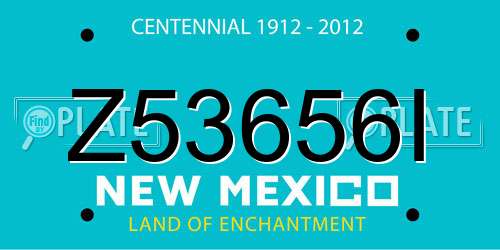 Z53656I New Mexico License Plate