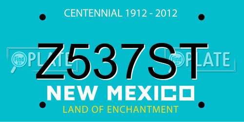 Z537ST New Mexico License Plate