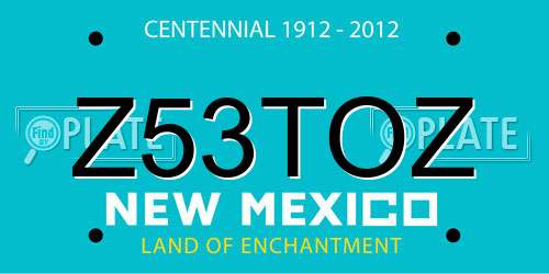 Z53TOZ New Mexico License Plate