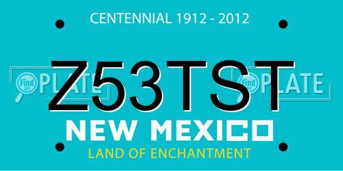 Z53TST New Mexico License Plate