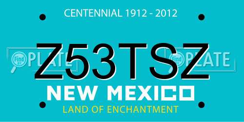 Z53TSZ New Mexico License Plate