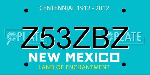 Z53ZBZ New Mexico License Plate