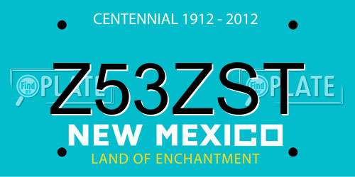 Z53ZST New Mexico License Plate